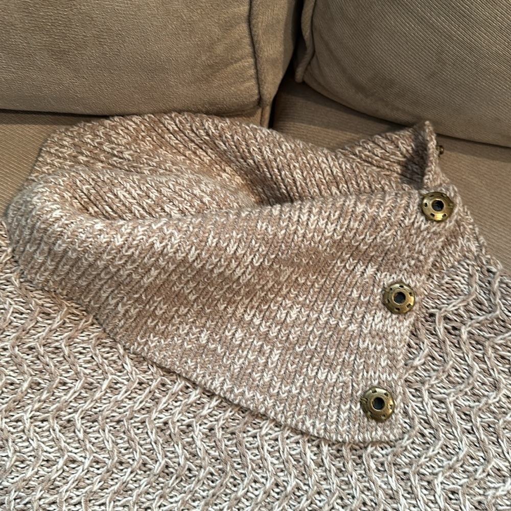 BANANA REPUBLIC Snap Neck Cowl Sweater - Picture 2 of 4